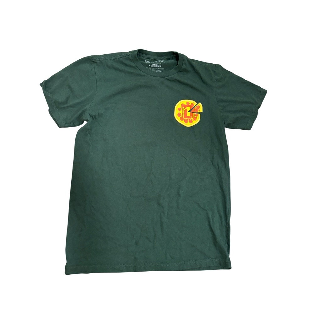 Baseball Lifestyle 101 Mens Batter Box Pizza Graphic T-Shirt Green Medium